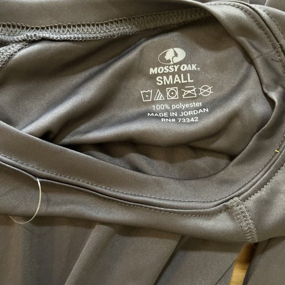 Mossy Oak Tech Tee Mens Sz Small NWT Gray Long Sleeves - Picture 6 of 8